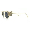 thumbnail image 6 of Luxury Womens Heavy Rhinestone Iced Out Cat Eye Metal Sunglasses Gold - Black, 6 of 8