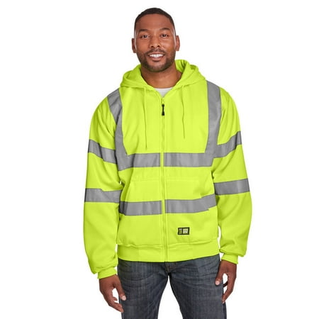 UPC 092021162836 product image for Hi-Visibility Lined Hooded Sweatshirt Size L Regular (Yellow) | upcitemdb.com