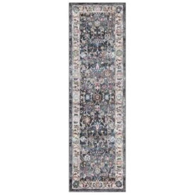Concord Global Trading 72362 2 x 7 ft. Vintage Istanbul Border Runner Rug, Gray