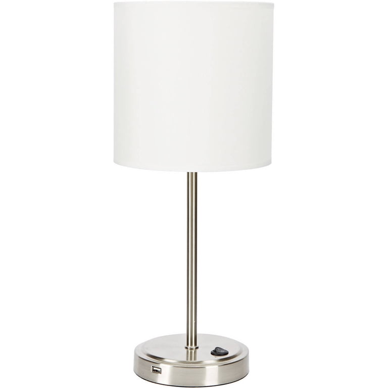 Mainstays Silver Grab and Go Stick Lamp with USB Port for Small