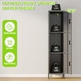 thumbnail image 5 of Aobabo 66.2" H Metal Locker with Hooks and Ventilation Holes,3 Door Metal Storage Locker with Keys and Business Card Slof for Home,Gym,Garage,School,Office,Assembly Required,Dark Gray, 5 of 7