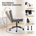 thumbnail image 3 of Ktaxon Mid Back Armless Office Chair, Linen Blend Desk Chair, Swivel Reading Chair for Home Office, Bedroom Gray, 3 of 8