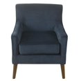 thumbnail image 2 of HomePop Chaise d'Appoint Moderne en Bois et Velours Bleu, 2 of 9