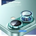 thumbnail image 2 of Dteck Camera Lens Protector for iPhone 16, Individual Metal Ring 9H Hardness HD Tempered Glass Camera Screen Protector Cover for iPhone 16,Green, 2 of 5