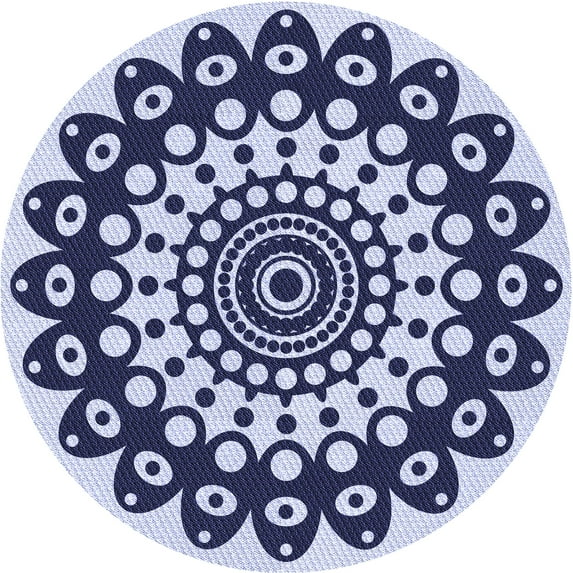 Ahgly Company Indoor Square Patterned Heavenly Blue Area Rugs, 3' Square