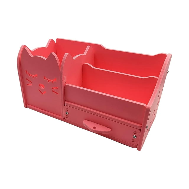 relayinert Stylish Desk Organiser Easy Access To Stationery Collection Multi-functional Desk Pen Organiser dark pink 1Set