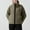 Army Green, variant on Womens Stand Collar Contrast Side Zip Fleece Jacket, Short Length Raglan Sleeve Dual Hand Pockets Slim Silhouette for Morning Hikes Neighborhood Walks Black M