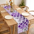 thumbnail image 3 of Purple Morocco Table Runner - 70 Inch Long, Kitchen Dining Table Runner Dresser Scarves, Rustic Country Smear Street Mottled Art Farmhouse Decor for Coffee Tables Wedding Party Banquet, 3 of 8