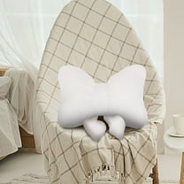 Cute Home Decorative Throw Pillow, Cute Bow Pillow, Bow Shaped Pillow, Decorative Bowknot Throw Pillow, Lumbar Pillow Car Backrest Cushion, Bow Pillow Cushion for Sofa Bedroom Car Backrest (White)