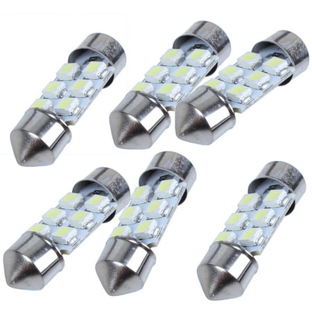 

Varadyle 6 Pcs 31mm 3528 6 SMD White Dome Festoon Car LED Light 3022 Internal