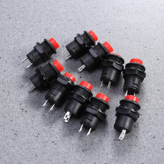 Homoyoyo 10Ud Botón Spst Auto Color Rojo Para Control Eléctrico Industrial