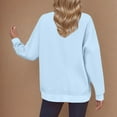 thumbnail image 7 of Xcmzpl Sweatshirts for Women Cute Solid Color Crewneck Sweatshirt Trendy Pullover Tops Cotton Long Sleeve T-shirts Early Fall Fashion, 7 of 7