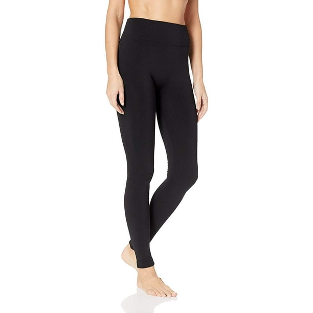 Hue HUE Women’s Brushed Seamless Leggings, Assorted, Black Solid, L