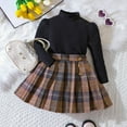 thumbnail image 2 of Sngxgn Toddler Little Girl Skirt Outfits Feather Sleeve Tshirt Tops & Mini Corduroy Skirts Kids Fashion Clothes(Black,110), 2 of 7