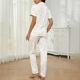 thumbnail image 6 of Fengactive Women's Printed Pajamas 2 Piece Short Sleeve Button Down Pjs Long Pants Loungewear Set, 6 of 8