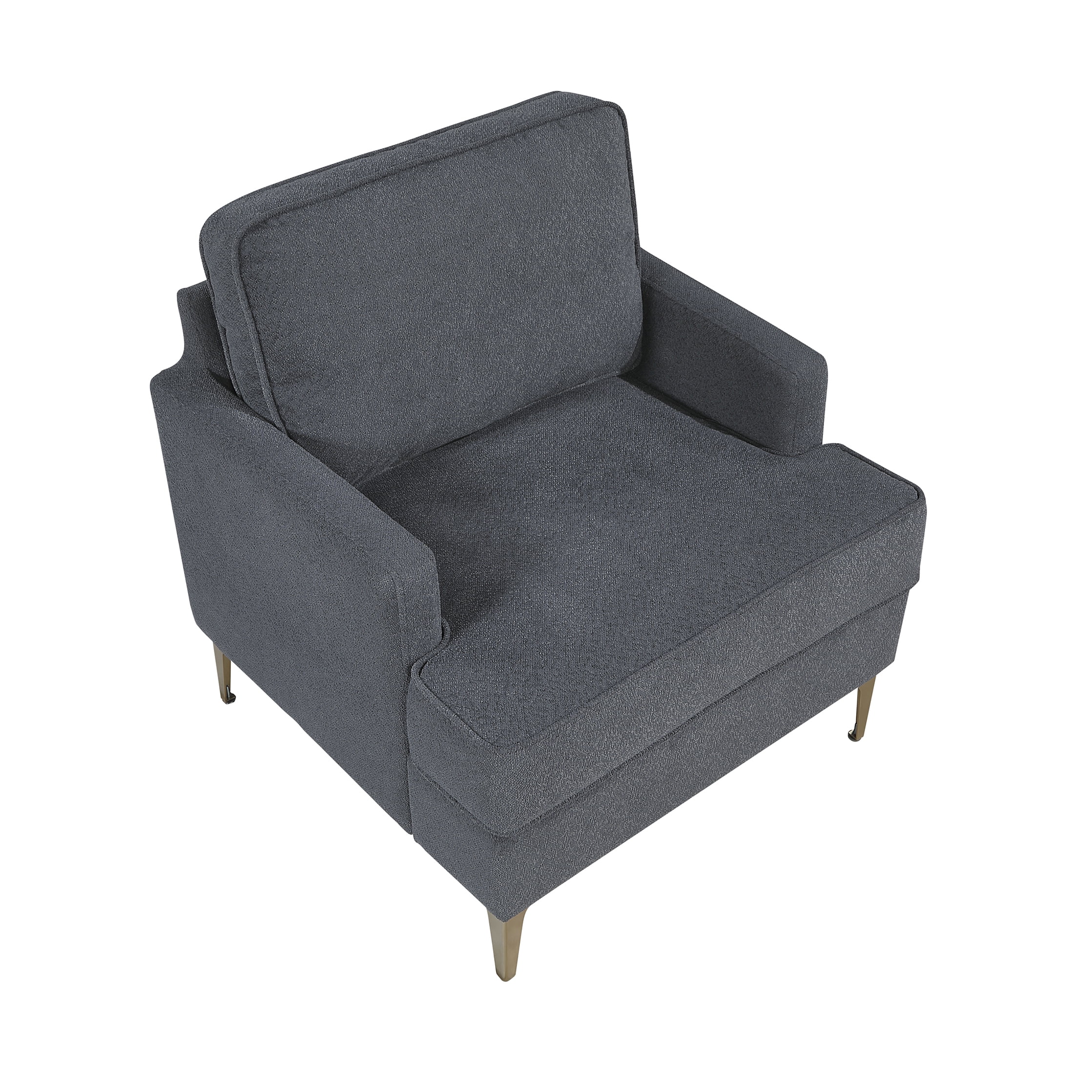 OakvillePark Northwyn Chenille Accent Chair with Metal Legs, Dark Gray