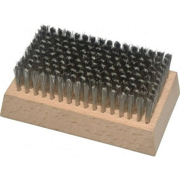 Made in USA 4-1/4" OAL, 2-1/2 x 2-1/2 Stainless Steel Wire Brush