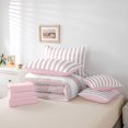 thumbnail image 6 of Erosebridal Aesthetic Abstract Stripes 7-Piece Twin Bedding,Modern Lines Bedding Comforter Set,Pink Reversible, 6 of 7