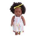 thumbnail image 1 of Muñeca de piel negra, muñeca de niña negra africana de piel negra de 11,8 pulgadas, muñeca de pelo rizado, calidad en la que puedes confiar, 1 of 8