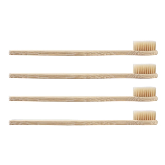 Toothbrushes 8 In 1 Bamboo Toothbrushes Cleaning Gum Sustainable Soft Bamboo Toothbrushes Brown