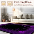 thumbnail image 2 of Flatwoven High Traffic Area Rug, Spooky Bat Wing Coffin Rug With Enchanted Macabre Detailing, Non Slip, Stain Resistant, Washable Area Rugs for Living Room, Bedroom(Purple, 4X6), 2 of 8