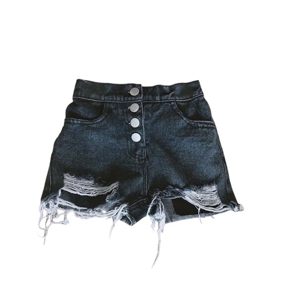 Kids Denim Shorts Straight Leg Ripped Shorts Girls Summer Shorts Jean Shorts Size 7-8 Years