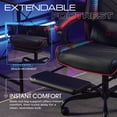 thumbnail image 6 of Gamer Gear EdgeX LED Ergonomic Gaming Chair with Adjustable Padded Headrest, Vibrating Lumbar Pillow, Extendable Padded Footrest, Black and Red, 6 of 13