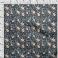 thumbnail image 3 of oneOone Silk Tabby Gray Fabric Flower & Leaves Watercolor Dress Material Fabric Print Fabric By The Yard 42 Inch Wide, 3 of 4