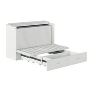 Hamilton Murphy Bed Chest Queen White with Charging Station