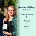 thumbnail image 5 of Pairs Well With Becoming Grandparents Auntie Uncle ● SET of 6 ● GENDER NEUTRAL Pregnancy Announcement Family Friends Wine Labels Baby Announcement Label, Reveal, Alternative to Card Onesie A200-6FY, 5 of 11