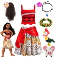 thumbnail image 2 of Disney Moana Dress for Girls Princess Costume Summer Beach Party Kids Carnival Vintage Adventure Clothing Set Moana Dress Up, 2 of 5