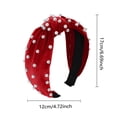 thumbnail image 5 of Bandeau Noué Rouge Perle Ongle Bandeau Rétro Nœud Moyen Bandeau en Velours Accessoire pour Cheveux, 5 of 5