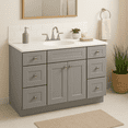 thumbnail image 4 of Design House Cultured Marble 49" x 19" Single Bowl Vanity Top with Backsplash and Centerset Mount, White, 4 of 24