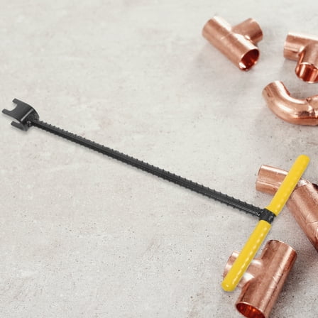 LOLIPPYY Extended Water Shut Off Valve Tool in Yellow Stainless Steel for Hard-to-Reach Plumbing Valves