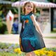 thumbnail image 5 of Fotbe Modern Style Blue Parrot Vestido de Dormir para Niñas de 3 a 10 Años, Mangas Cortas, Estilo Princesa, Pijama Camisón con Mangas Voladas-Large, 5 of 6