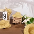 thumbnail image 5 of 20pcs Mini Straw Hats 4.1x1.9inch Mini Hand Knitting Straw Hats for Dolls DIY Crafts Dollhouse Costume Accessories Craft Birthday Weddings Theme Parties, 5 of 7