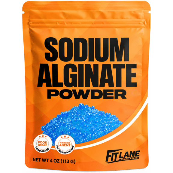 Sodium Alginate Powder 4 oz - Pure Food Grade Bulk Powder for Thickening - Non-GMO and Vegan - by Fit Lane Nutrition