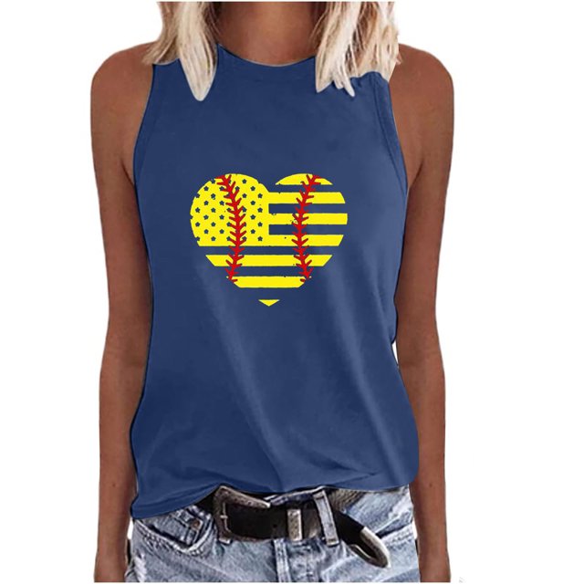 Birdeem Mode Femmes Imprimé Col Rond Sans Manches Tunique Tee Tops