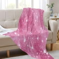 thumbnail image 6 of 70x55 Inches Glow in The Dark Blanket Cozy Throw Camping Blankets for Home and Outdoor Use Pink Glitter Background, 6 of 8
