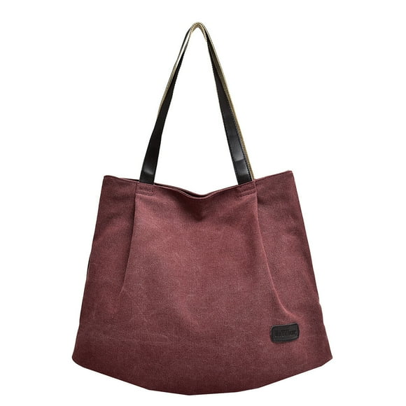 1 bolsa de almacenamiento informal, moderna, de lona, con un solo hombro (rojo vino).