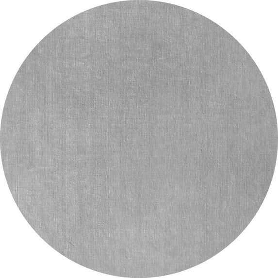 Ahgly Company Indoor Round Solid Gray Modern Area Rugs, 8' Round