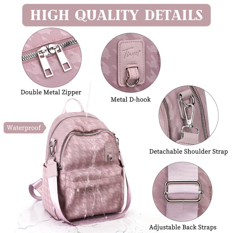 Tinyat Backpack for Women Fashion Shoulders Bag Convertible Ladies Bags Waterproof Large Capacity for Commute Concert