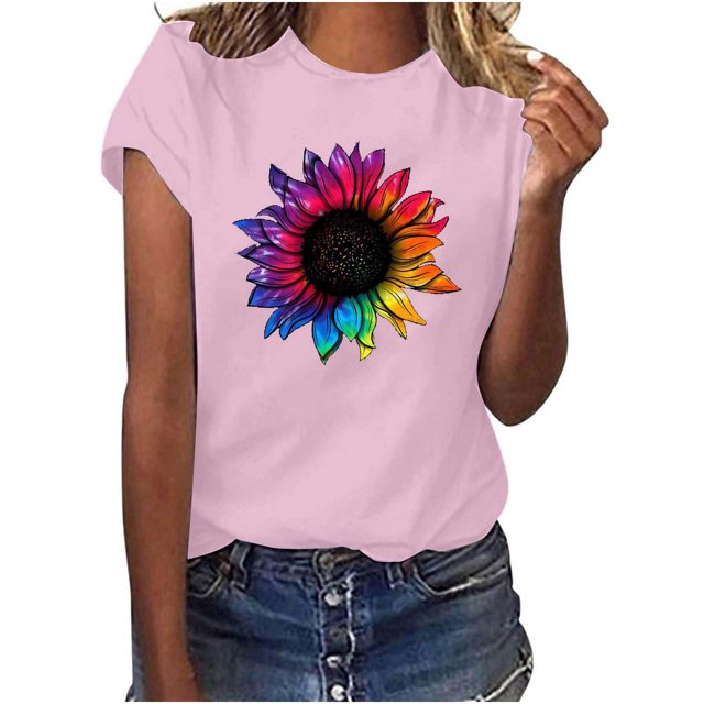 Birdeem T-Shirt Décontracté d'Été pour Femmes Manches Courtes Col Rond Ample Blouse Tops