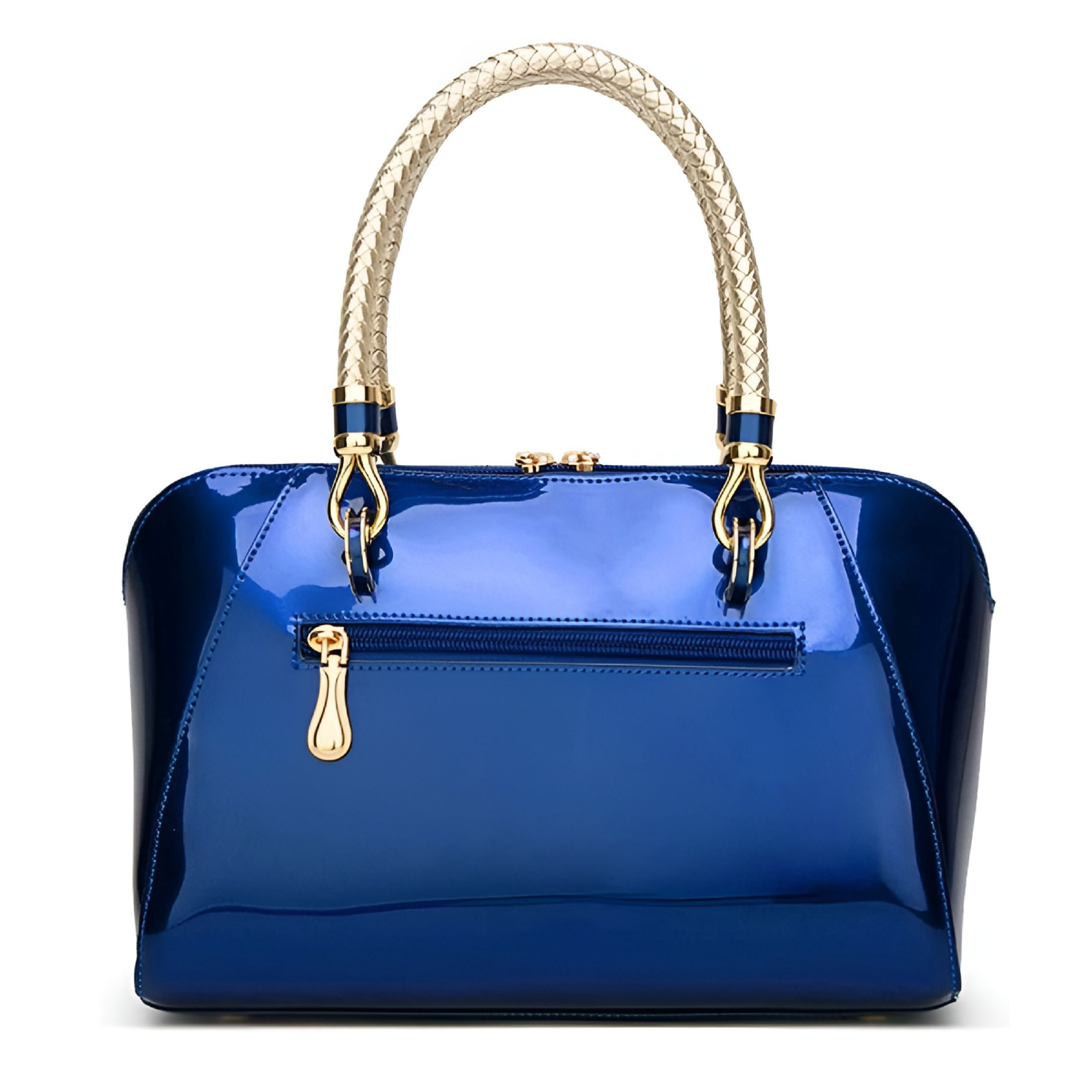 GASTROPOD Royal Blue Purse for Women Crossbody Shiny Patent Leather Handbags Dome Satchel Handbags Medium Size Medium Crossbody Bags for Women