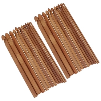 8-Piece Double-Ended Tunisian Crochet Hooks Set - Golden Alumina Knitting Needles For Weaving