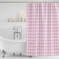 thumbnail image 4 of Pink Waterproof Fabric Shower Curtain,Country French Rustic Buffalo Plaid Modern Art Waterproof Fabric Shower Curtain for Bathroom Curtains Bathtubs Hotel Shower Curtains with 12 Hooks Long 72x78in, 4 of 8