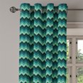 thumbnail image 2 of Ambesonne Teal Grommet Curtain, Chevron Style Geometric, 50" x 96", Mint Green Teal Black, 2 of 6