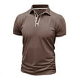 thumbnail image 5 of Men Polo Shirt Beefy Stretch Tops Dressy Short Sleeve Lightweight Jogging Tshirts Textured Shirt Men Work Khaki M, 5 of 8