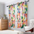 thumbnail image 2 of Yayeee Window Curtains Light Filtering 63"x42" Grommet Panel Pair Home Living Room Decor, Pink Colorful Circles, 2 of 7