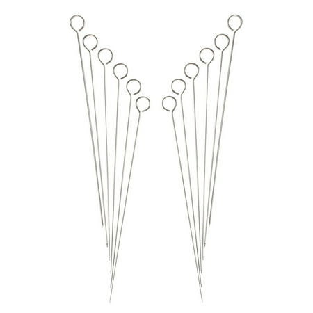 

Stainless Steel Kabob BBQ Skewers - 12 Flat Kebab Sticks Grill Tools Accessories (12 Pack) by Super Z Outlet